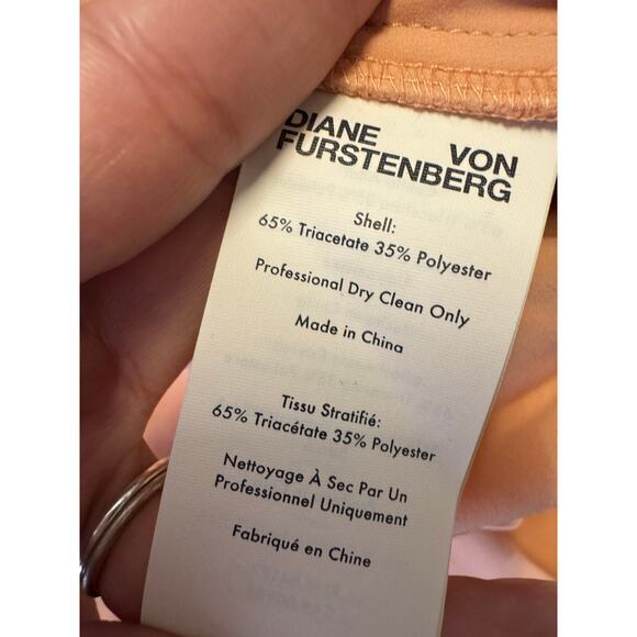 Diane Von Furstenburg Kiersten Wide Leg Trousers Coral Salmon Pink Size 10 NWT - Picture 8 of 10